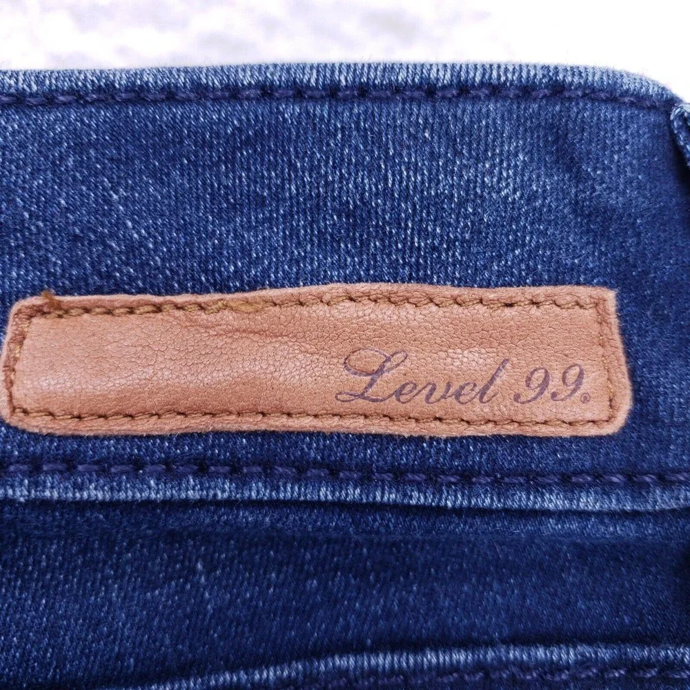 Level 99 Anthropologie Jeans Denim Cotton Womens SZ 27 Blue Straight Stretch VTG